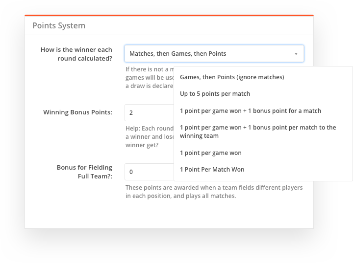 sportyHQ Scoring systems